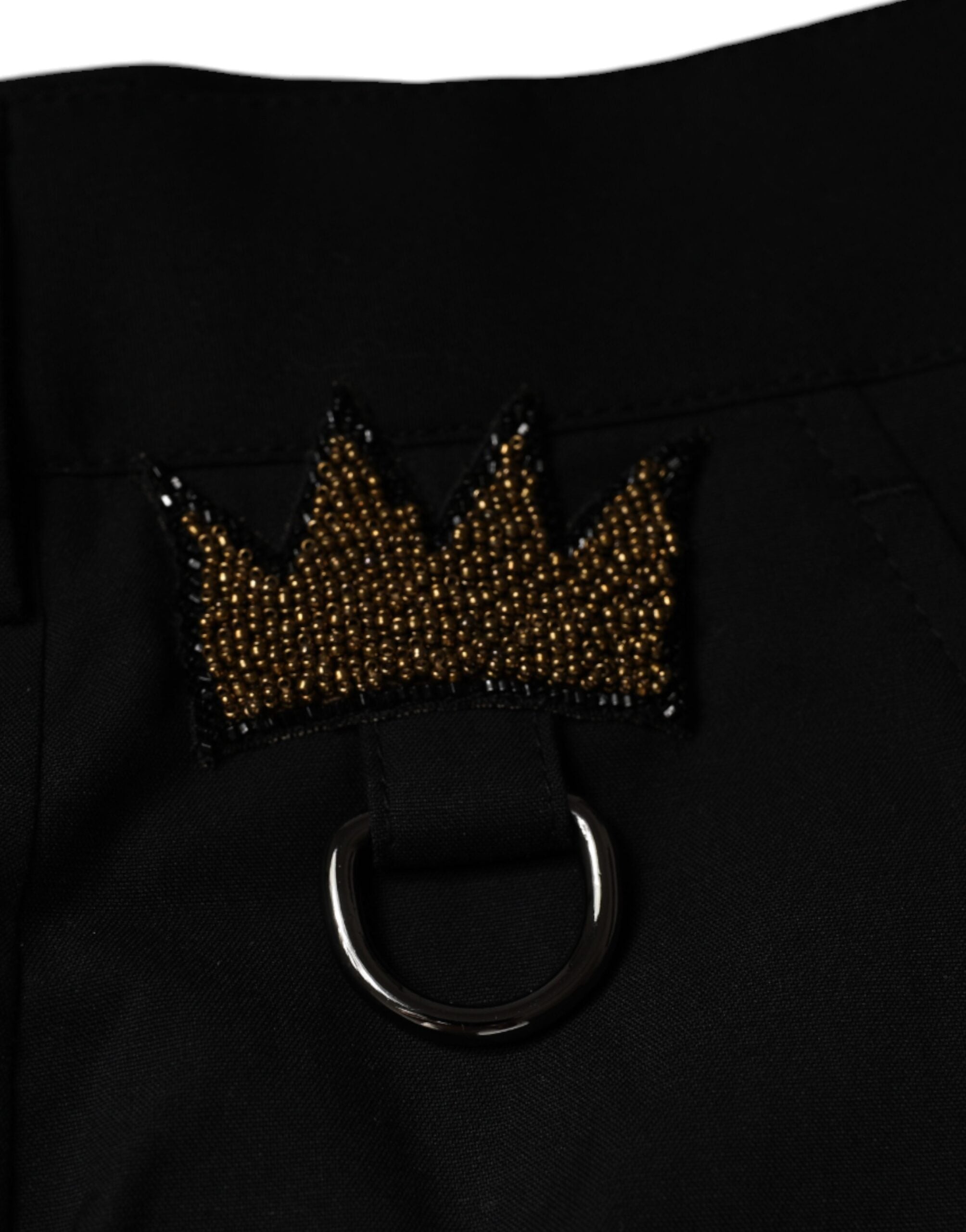 Black Crown Cotton Dress Pants - ventzia