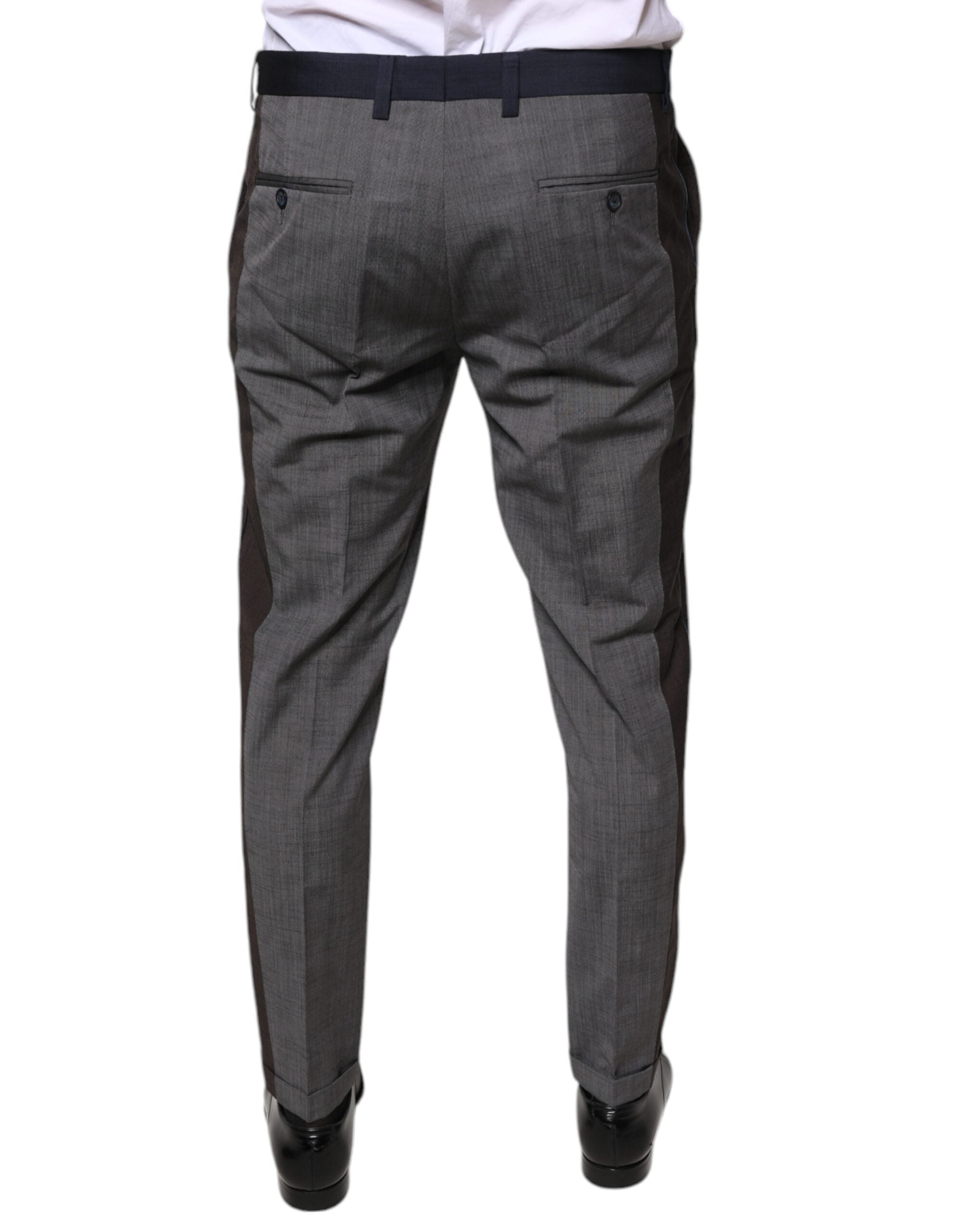 Black Cotton Wool Formal Dress Pants - ventzia