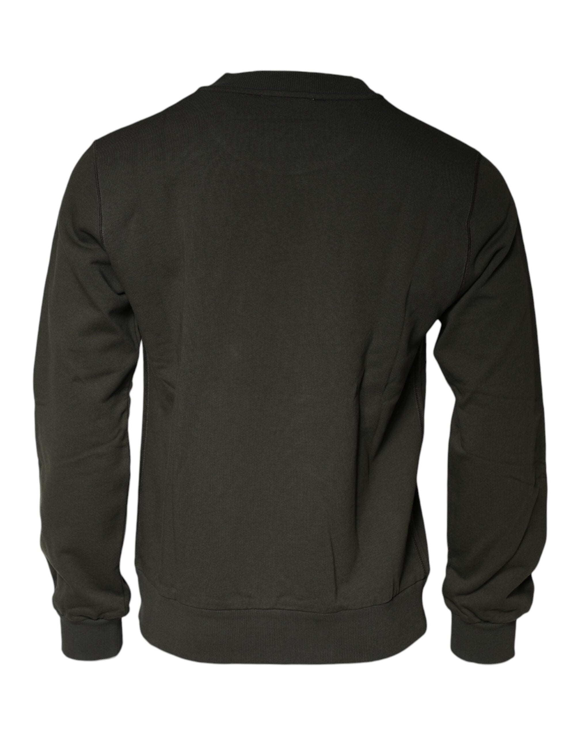 Army Green Crown Cotton Sweatshirt Sweater - ventzia