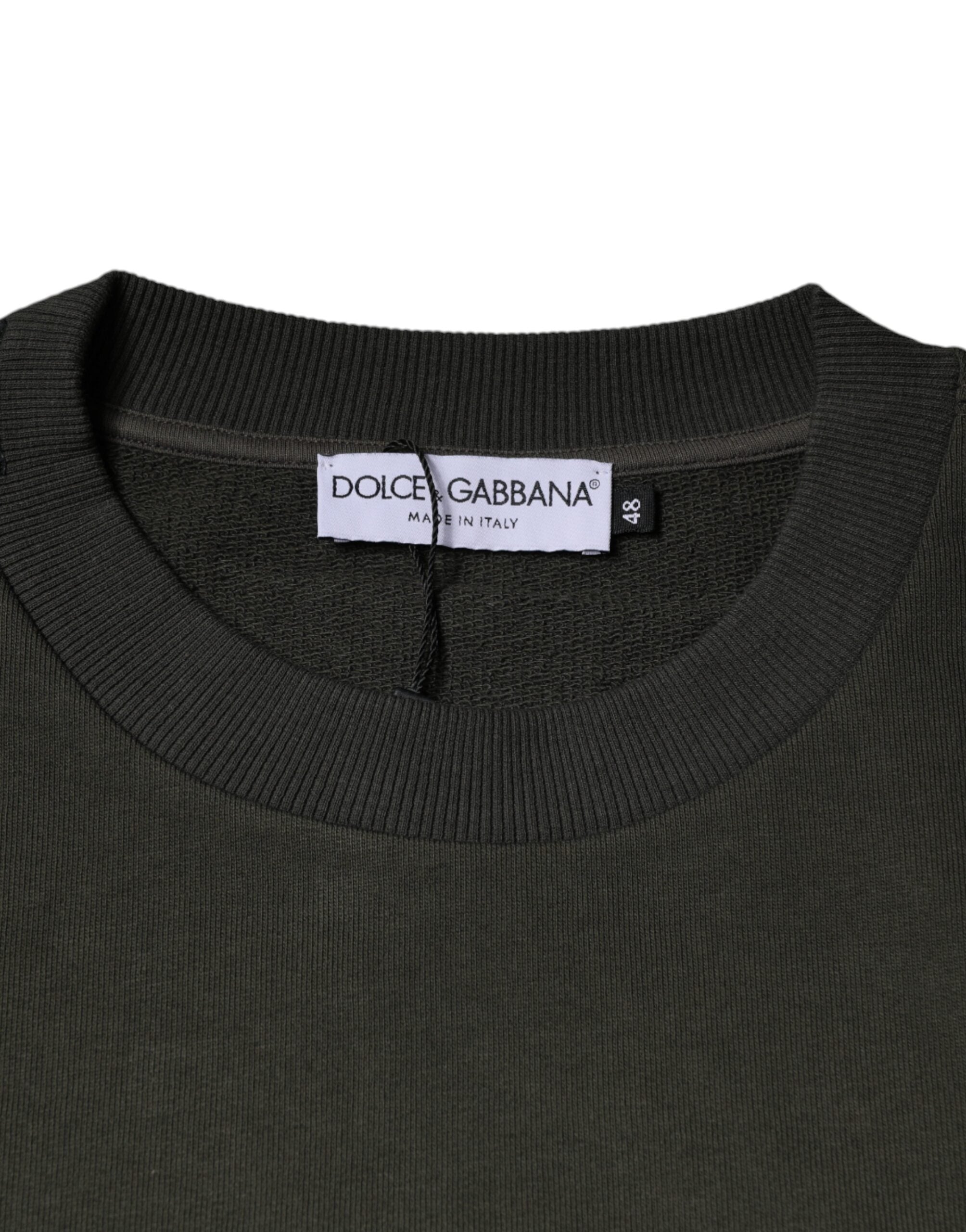 Army Green Crown Cotton Sweatshirt Sweater - ventzia