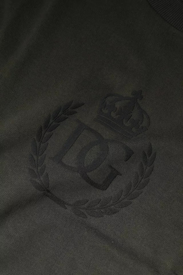 Army Green Crown Cotton Sweatshirt Sweater - ventzia