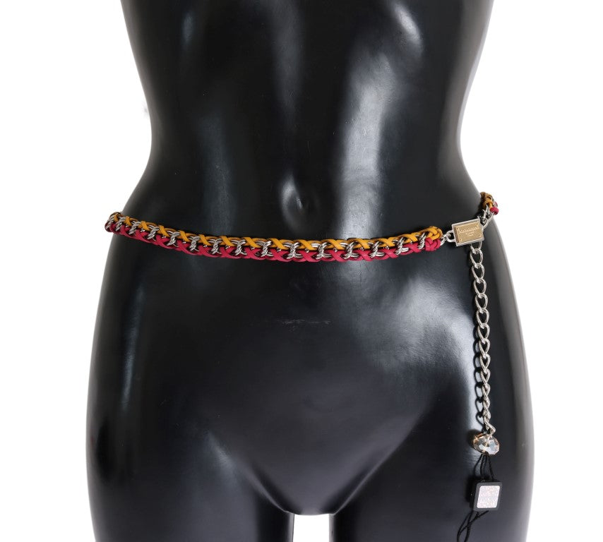 Elegant Multicolor Crystal-Embellished Belt - ventzia