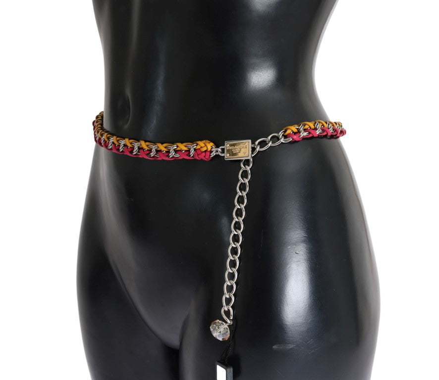 Elegant Multicolor Crystal-Embellished Belt - ventzia