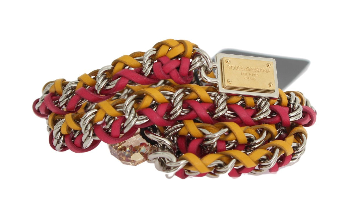 Elegant Multicolor Crystal-Embellished Belt - ventzia
