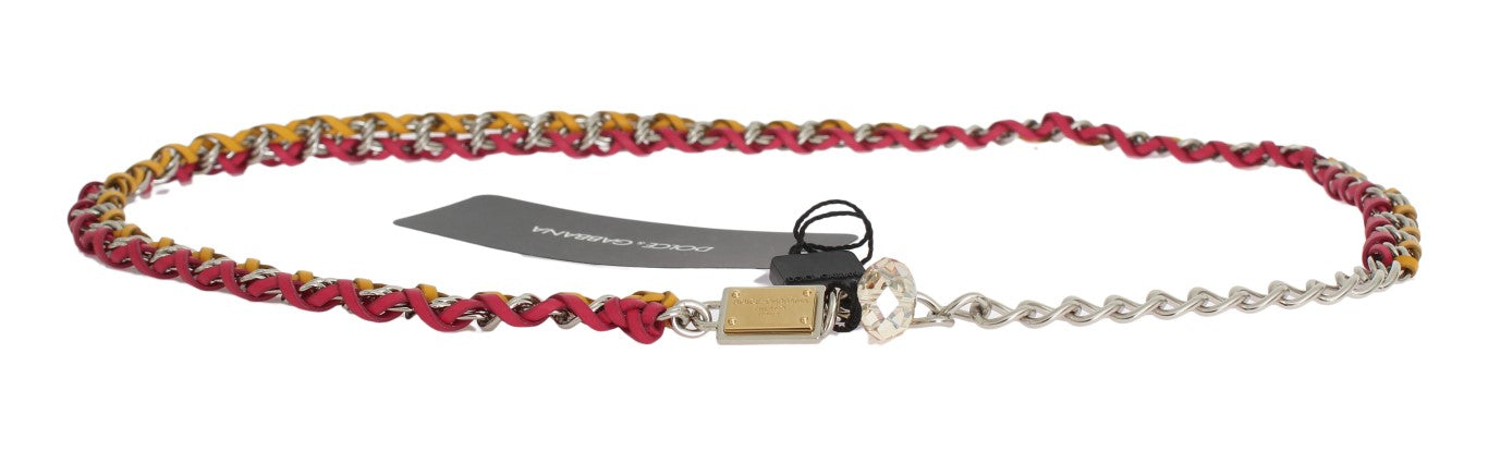 Elegant Multicolor Crystal-Embellished Belt - ventzia