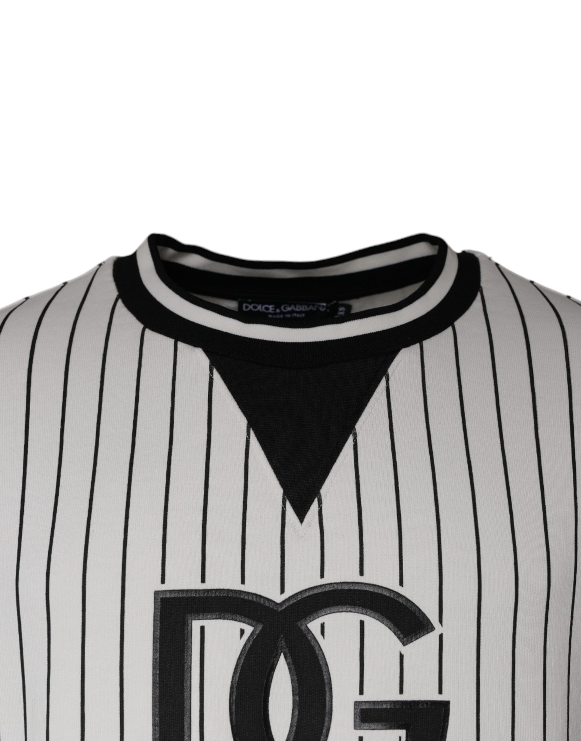 Black White Stripes Logo Sweatshirt Sweater - ventzia
