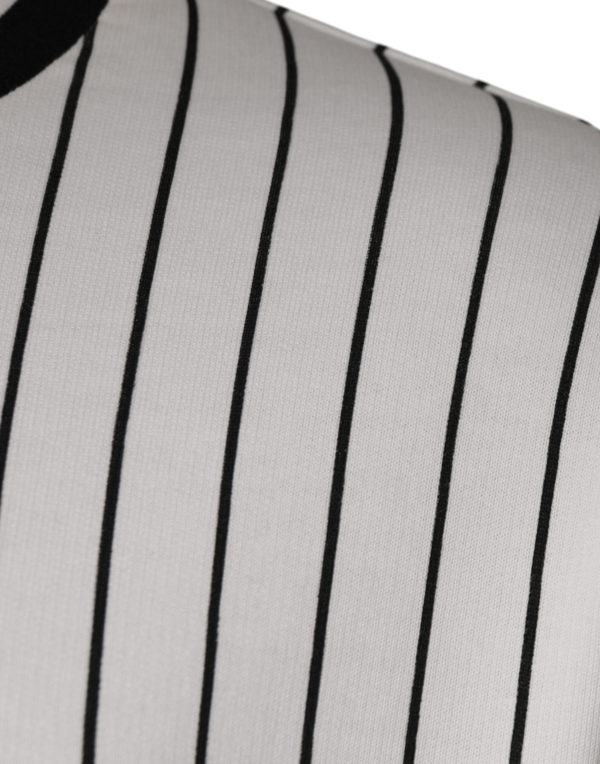 Black White Stripes Logo Sweatshirt Sweater - ventzia