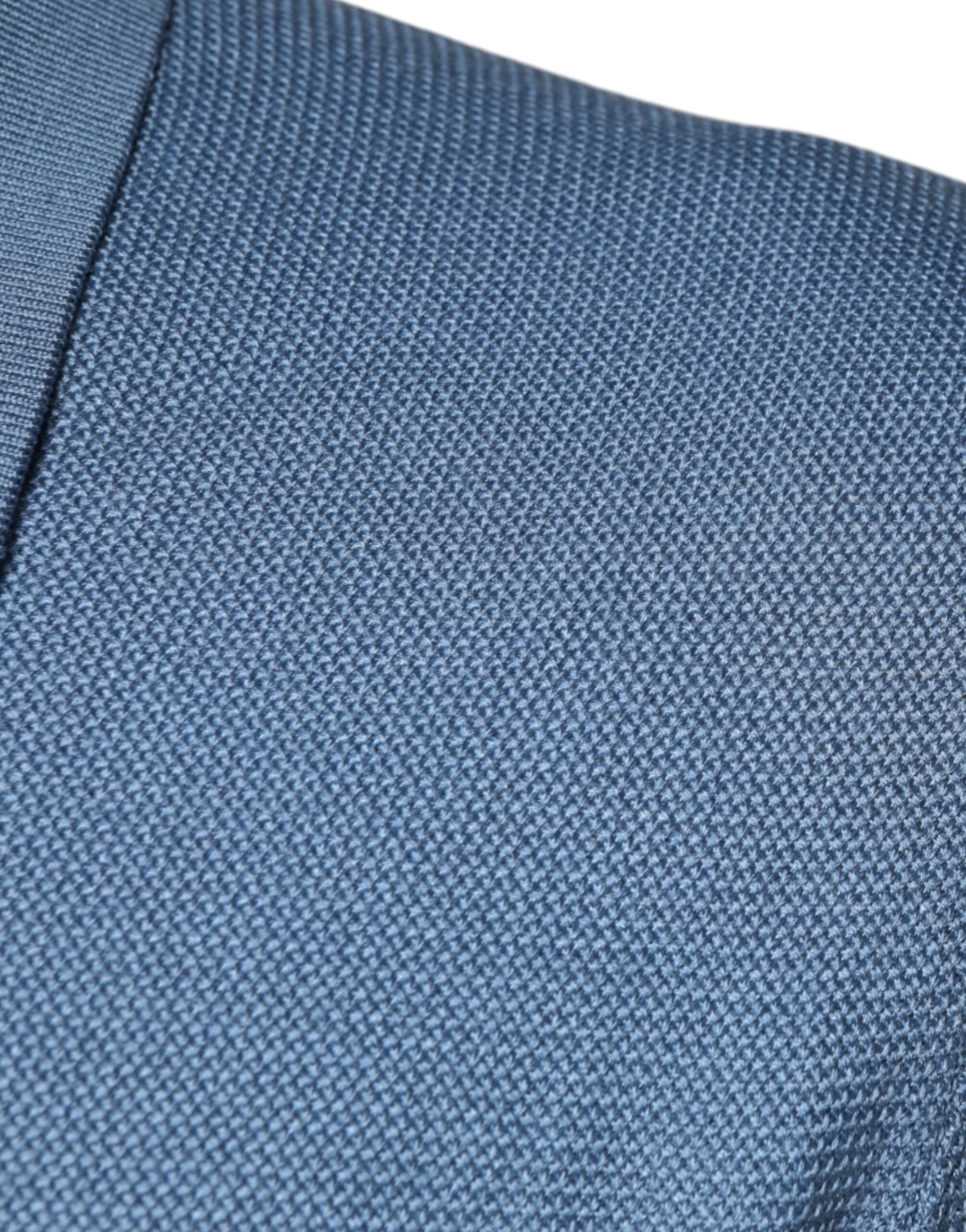 Sky Blue Silk Collared Men Pullover Sweater - ventzia