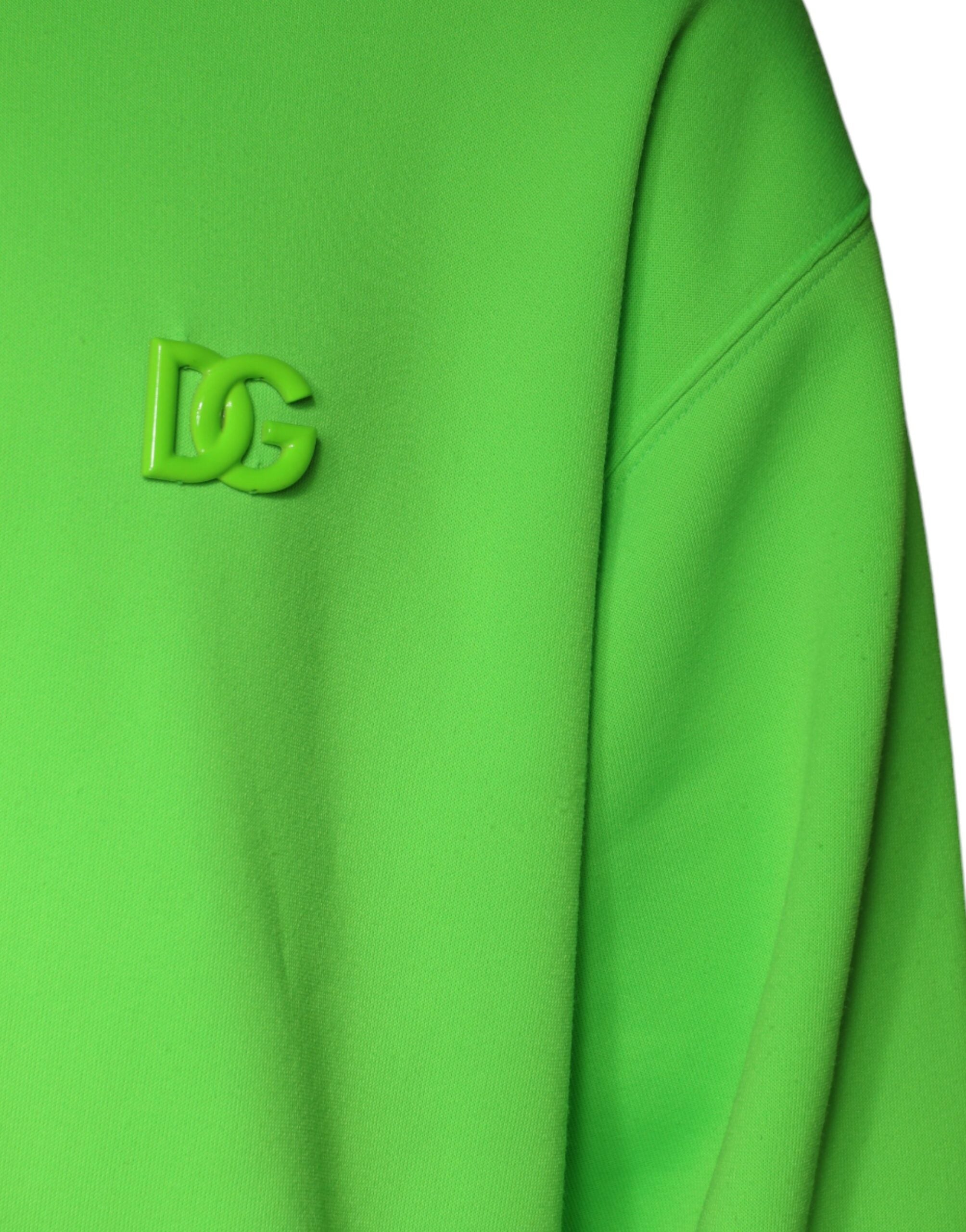 Green Logo Hooded Pullover Men Sweatshirt Sweater - ventzia