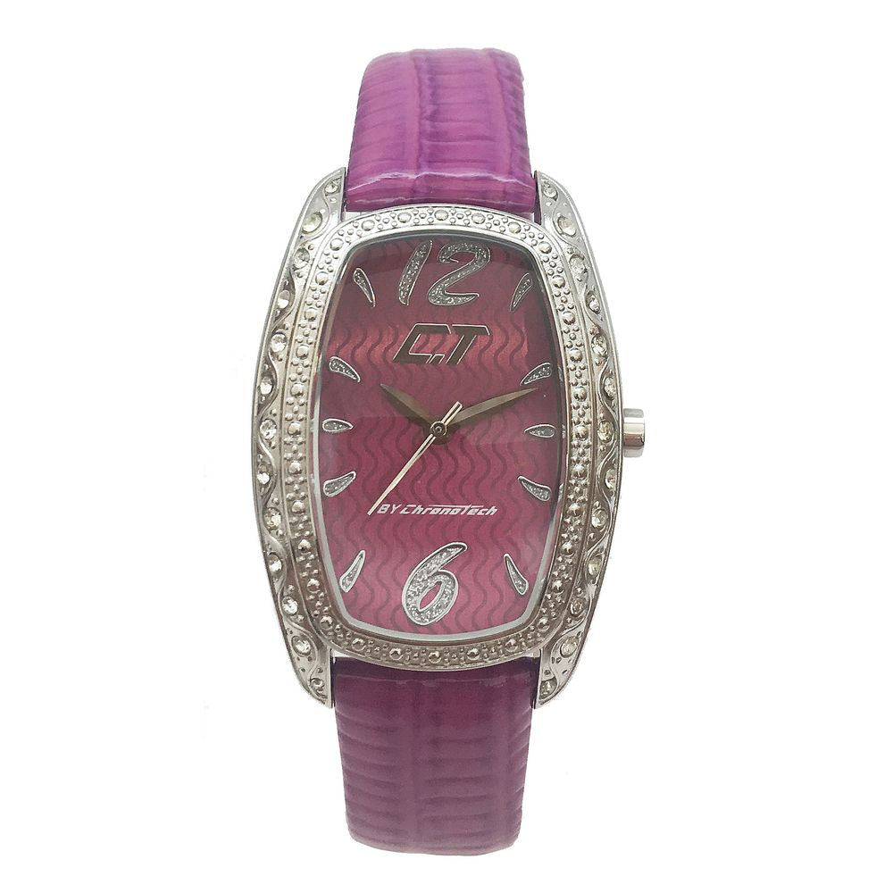 Purple Leather Dress Watch - ventzia