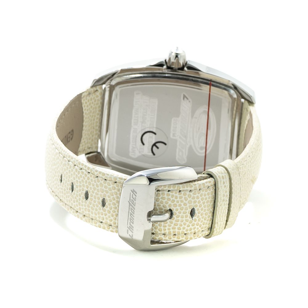 White Leather Dress Watch - ventzia
