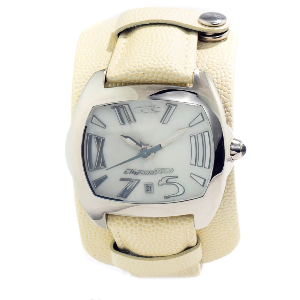 Beige Leather Dress Watch - ventzia