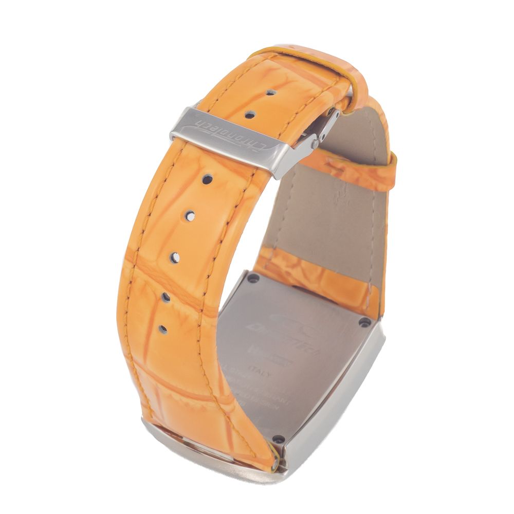 Orange Leather Dress Watch - ventzia