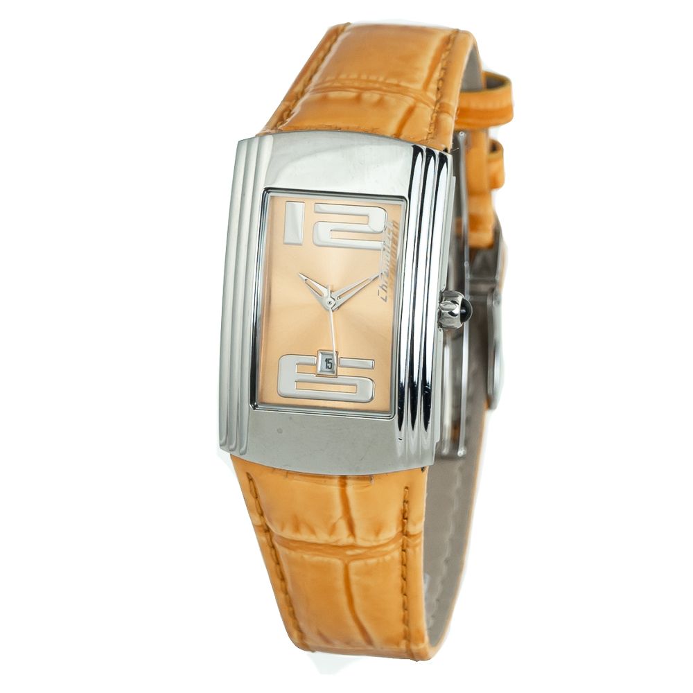 Orange Leather Dress Watch