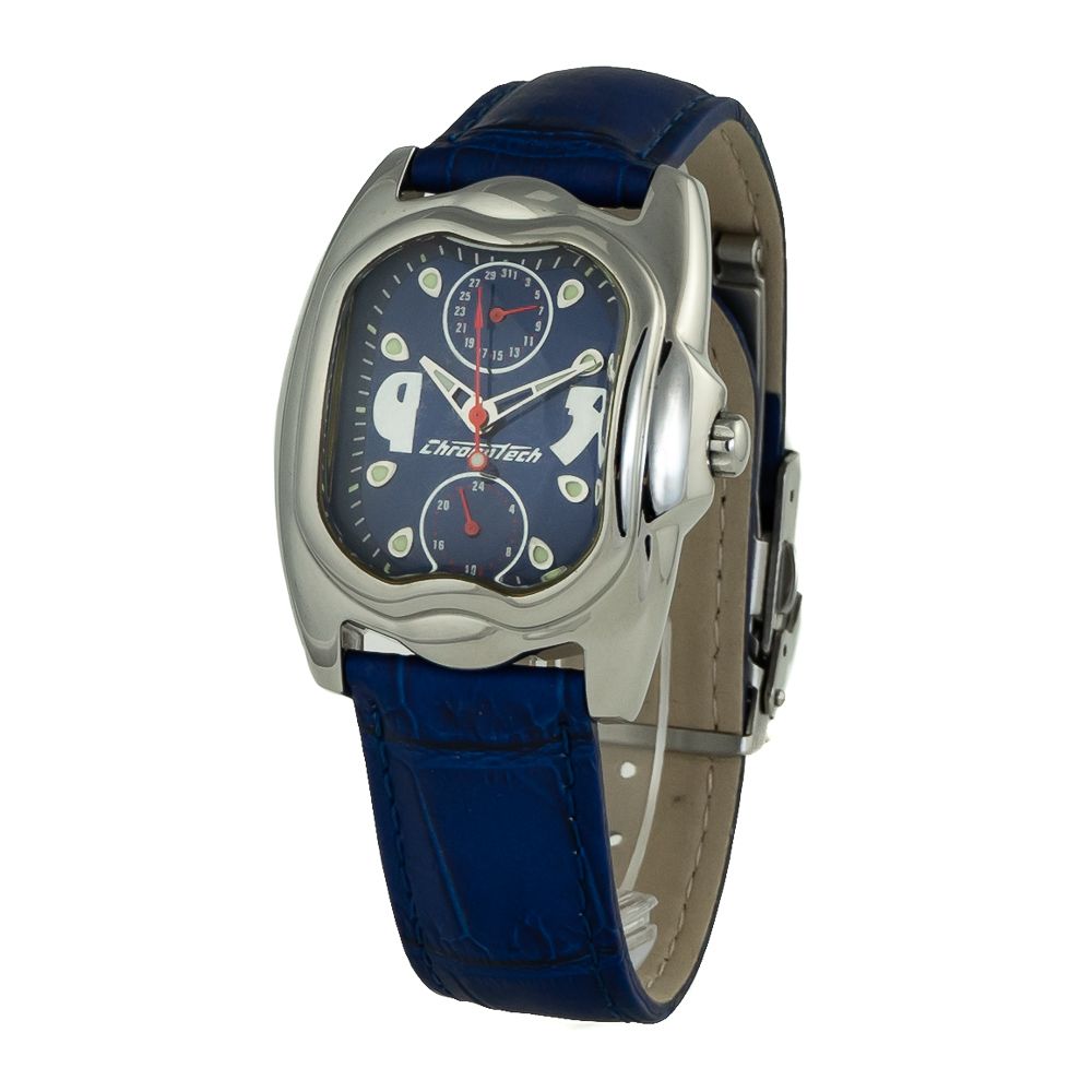 Blue Leather Dress Watch
