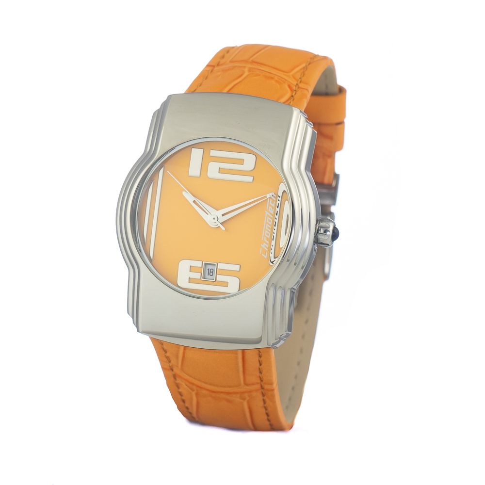 Orange Leather Dress Watch - ventzia