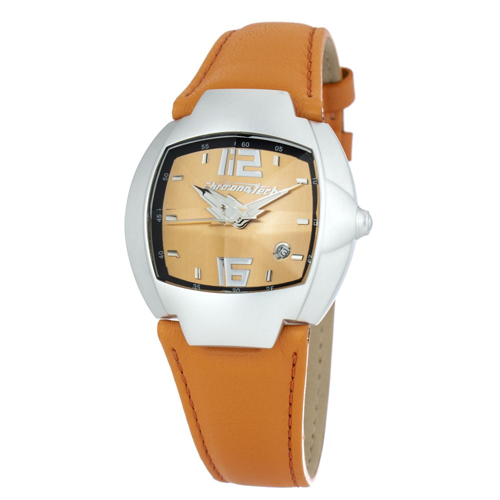 Orange Leather Dress Watch - ventzia