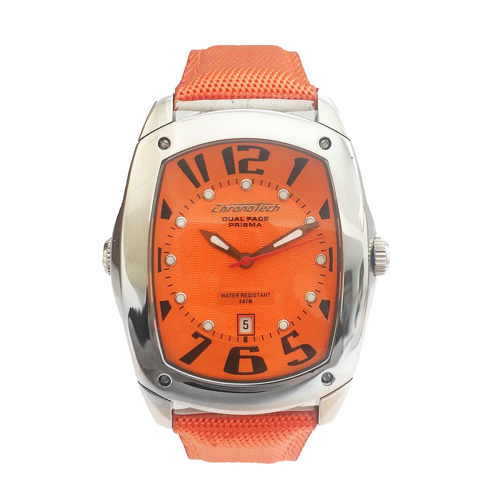 Orange Leather Dress Watch - ventzia