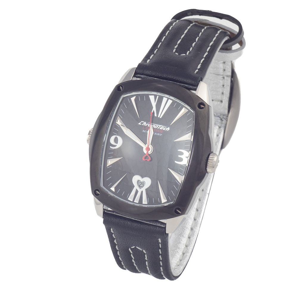 Black Leather Dress Watch - ventzia