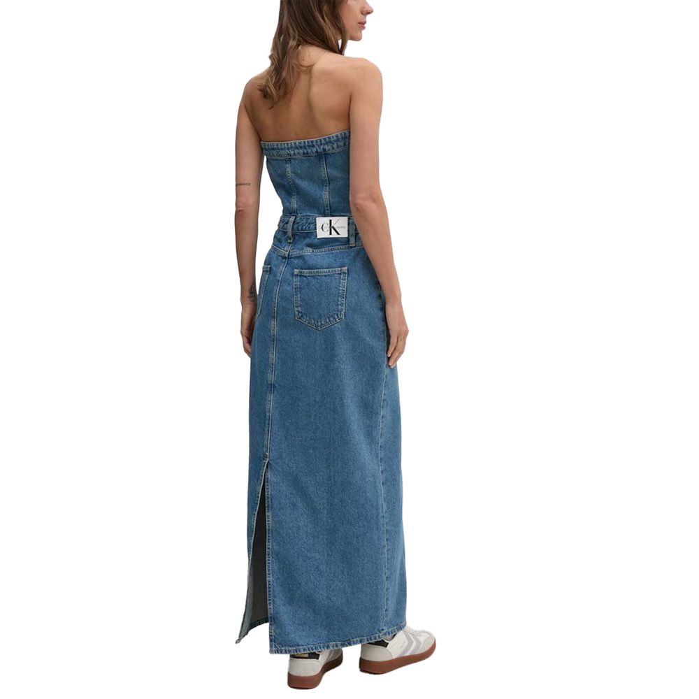 Blue Cotton Long Dress