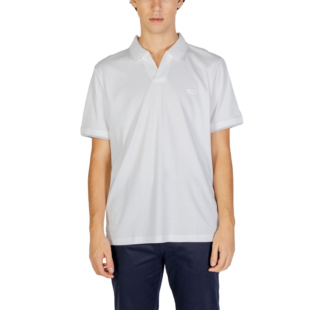 White Cotton Polo Shirt - ventzia