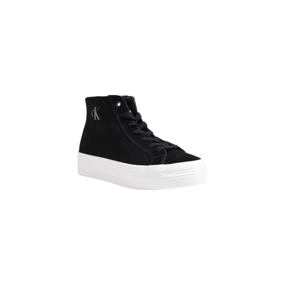 Black Suede Leather Platform Sneakers - ventzia