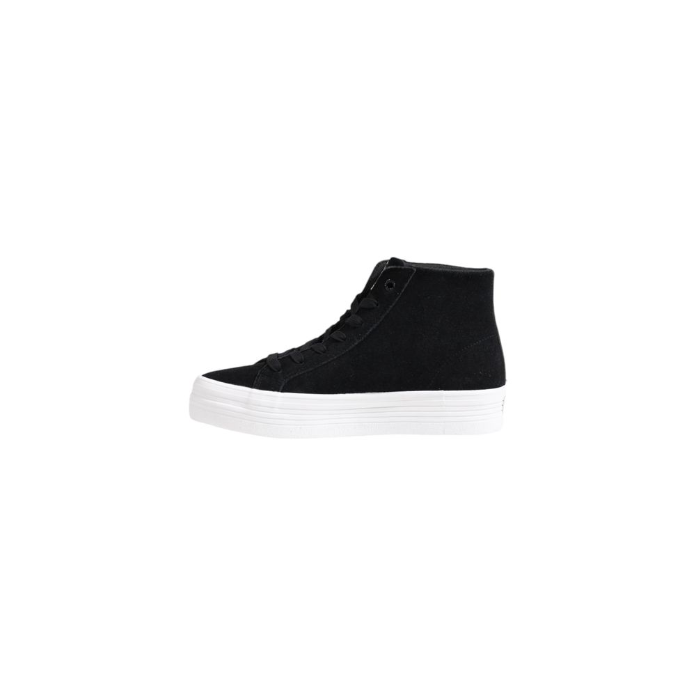 Black Suede Leather Platform Sneakers