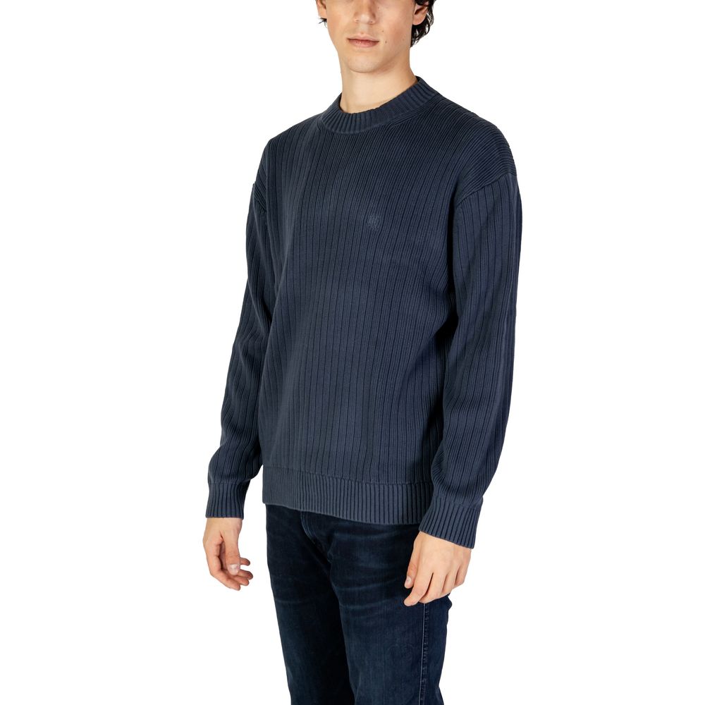 Blue Cotton Sweater - ventzia