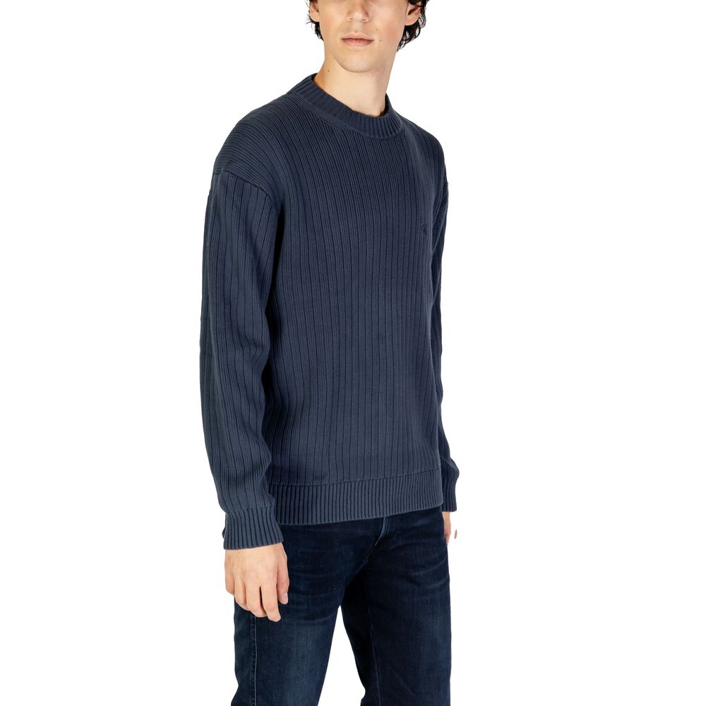 Blue Cotton Sweater - ventzia