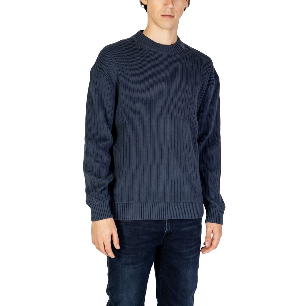 Blue Cotton Sweater - ventzia