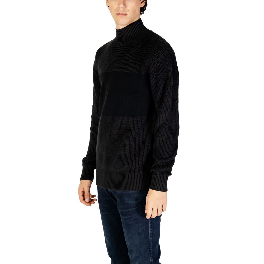 Black Cotton Sweater - ventzia