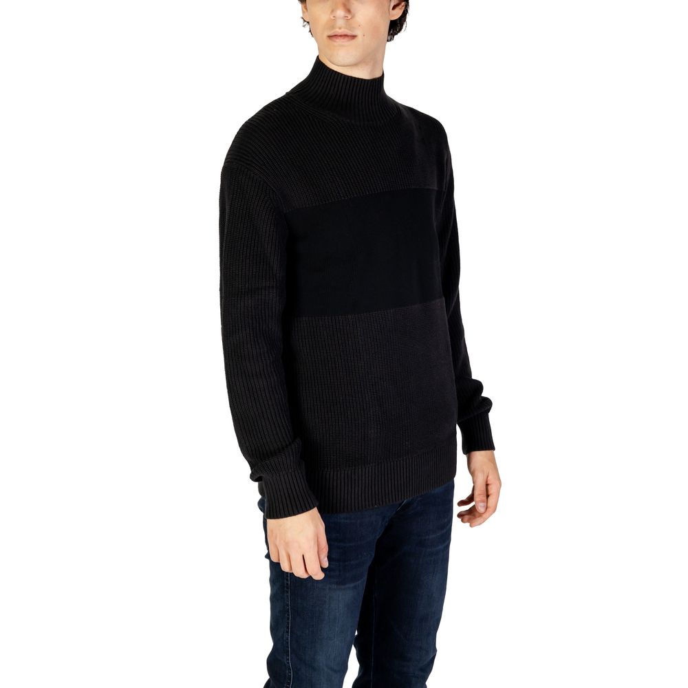Black Cotton Sweater - ventzia