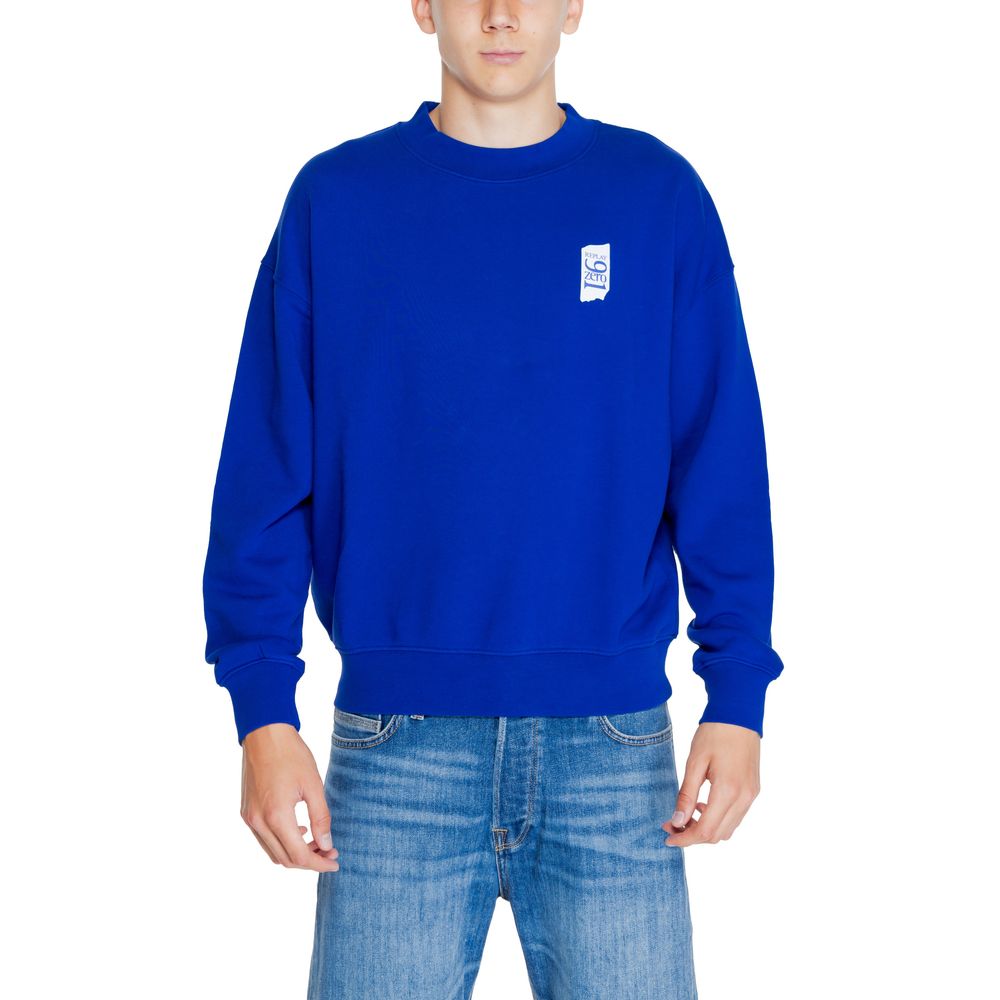 Blue Cotton Sweatshirt - ventzia