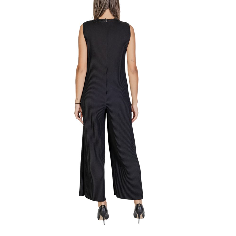 Black Polyester Rompers - ventzia