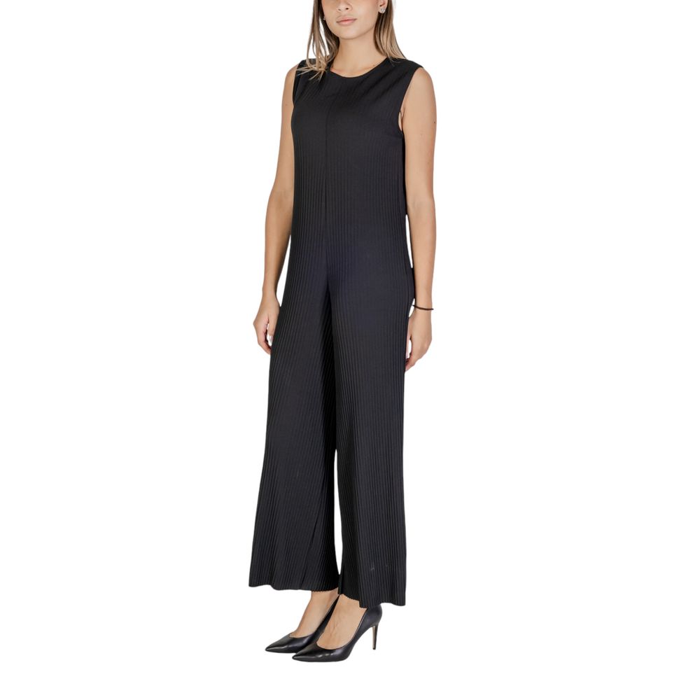 Black Polyester Rompers - ventzia