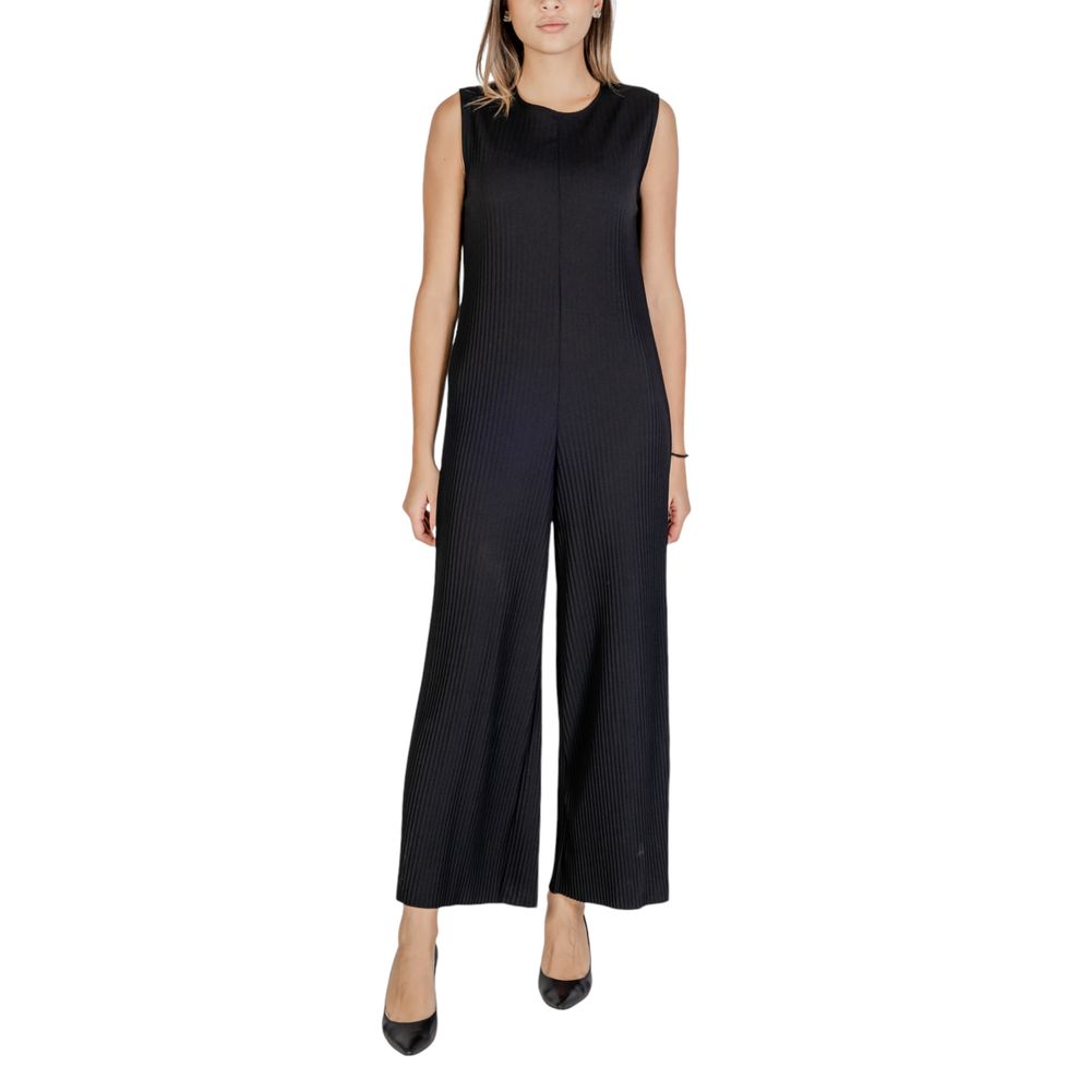 Black Polyester Rompers - ventzia