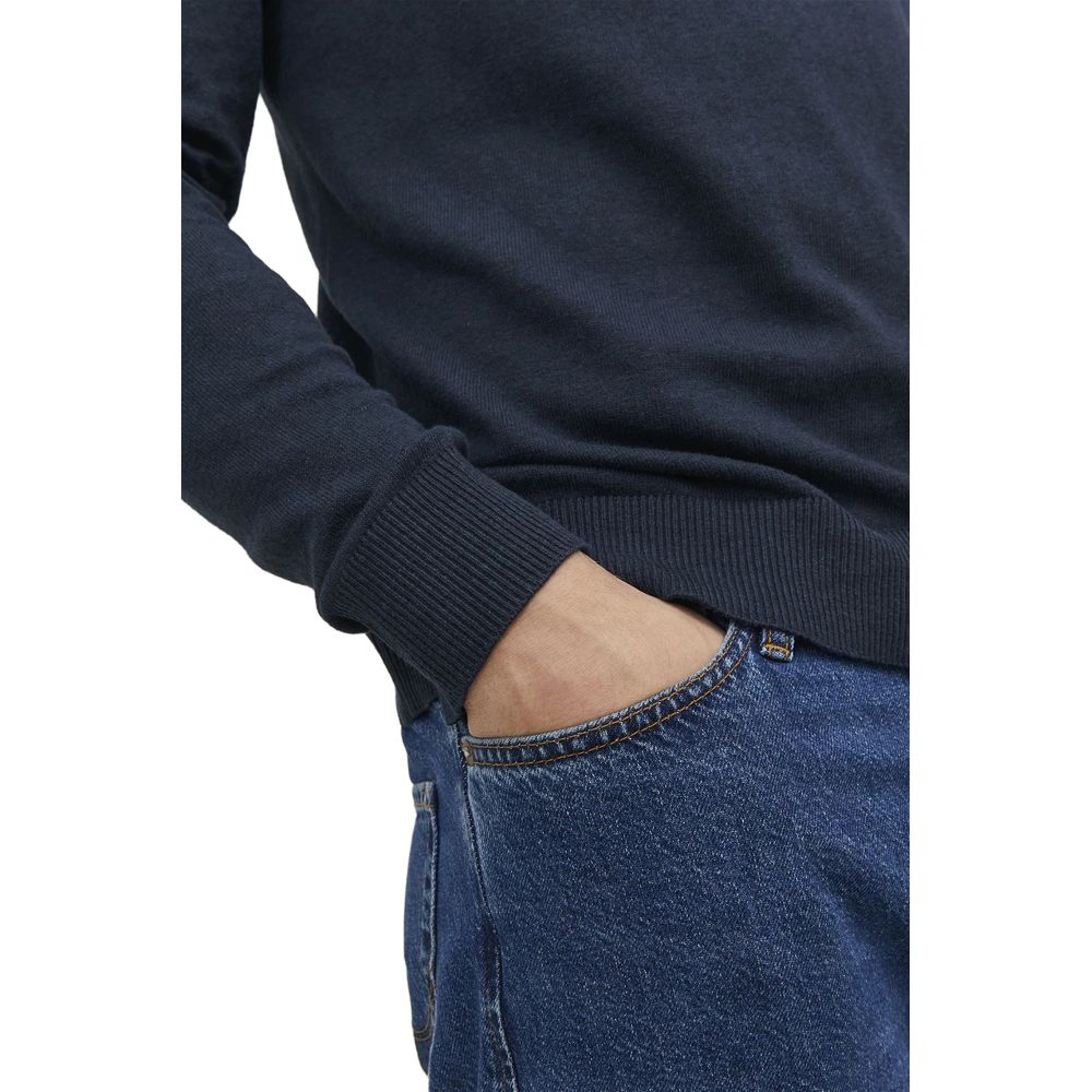 Blue Cotton Turtleneck - ventzia