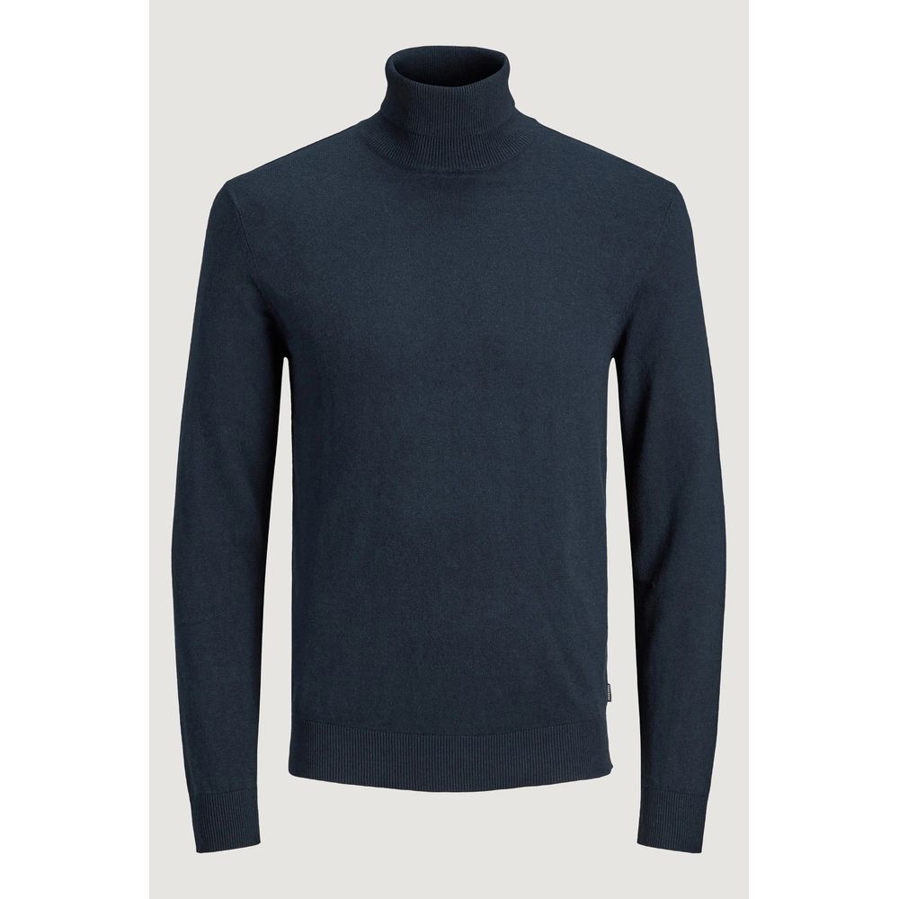 Blue Cotton Turtleneck - ventzia