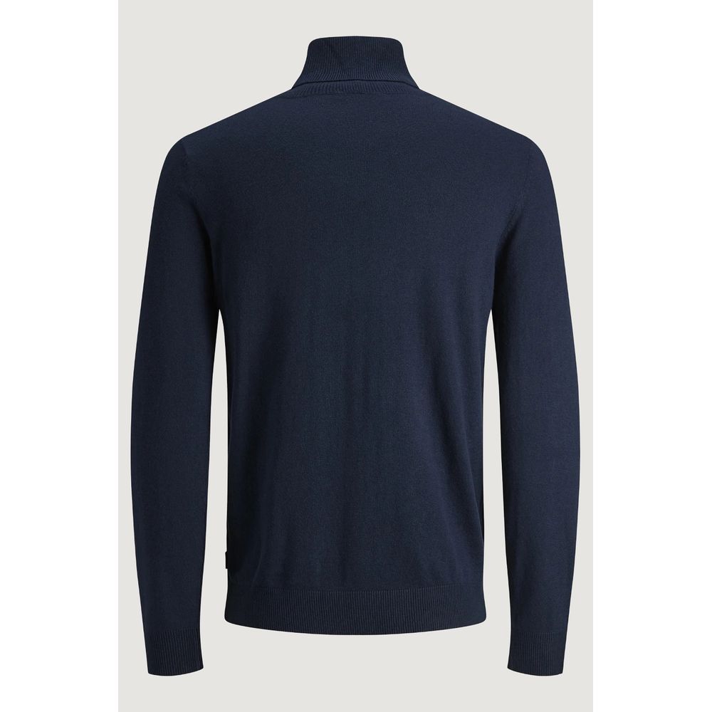 Blue Cotton Turtleneck - ventzia
