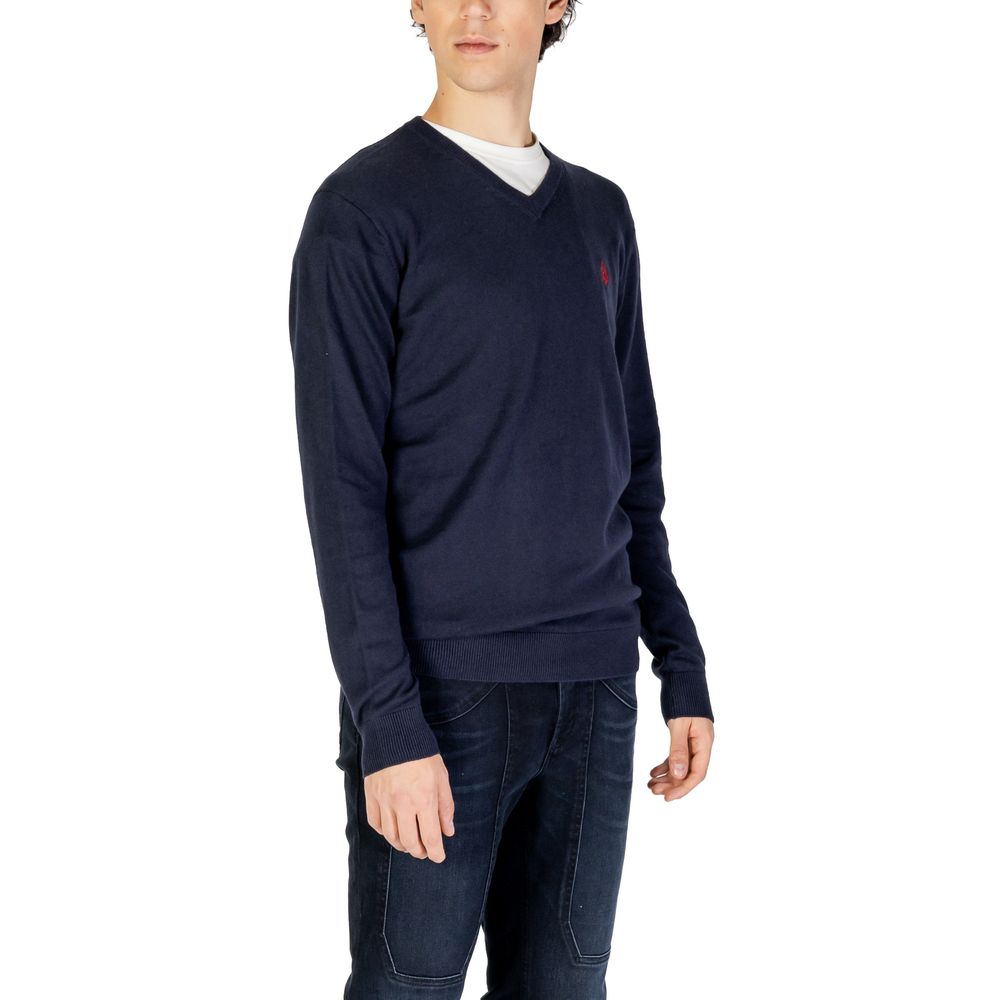 Blue Cotton Cashmere Sweater - ventzia