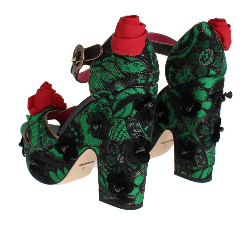 Enchanted Sicily Crystal Brocade Wedges - ventzia