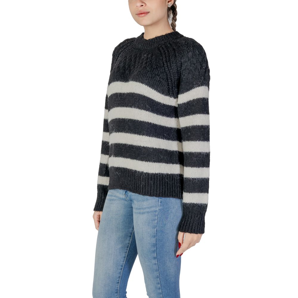 Black And White Recycled Polyester Sweater - ventzia
