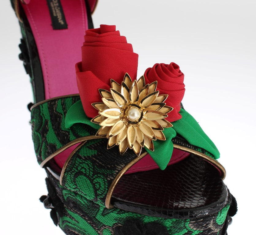 Enchanted Sicily Crystal Brocade Wedges - ventzia