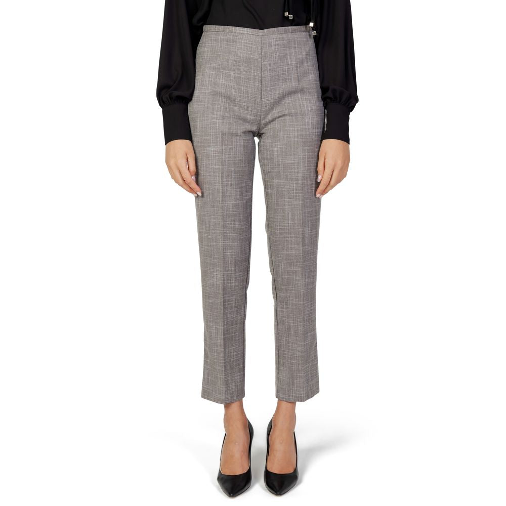 Gray Polyester Pant - ventzia