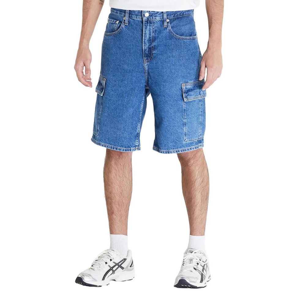 Blue Cotton Bermuda Shorts