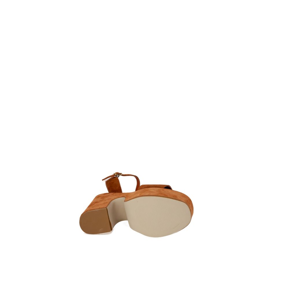 Brown Suede Leather High Heel - ventzia