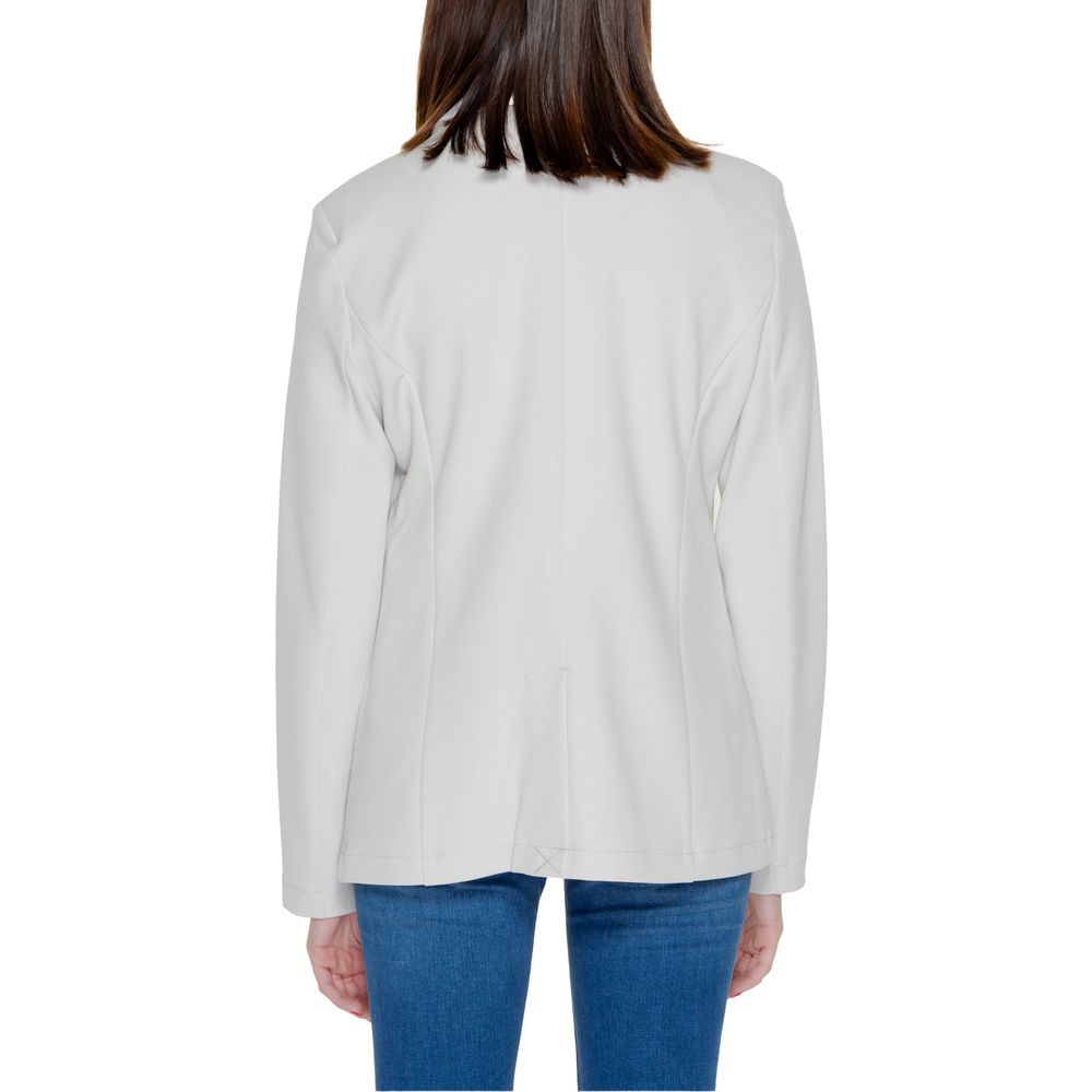 Beige Polyester Blazer - ventzia