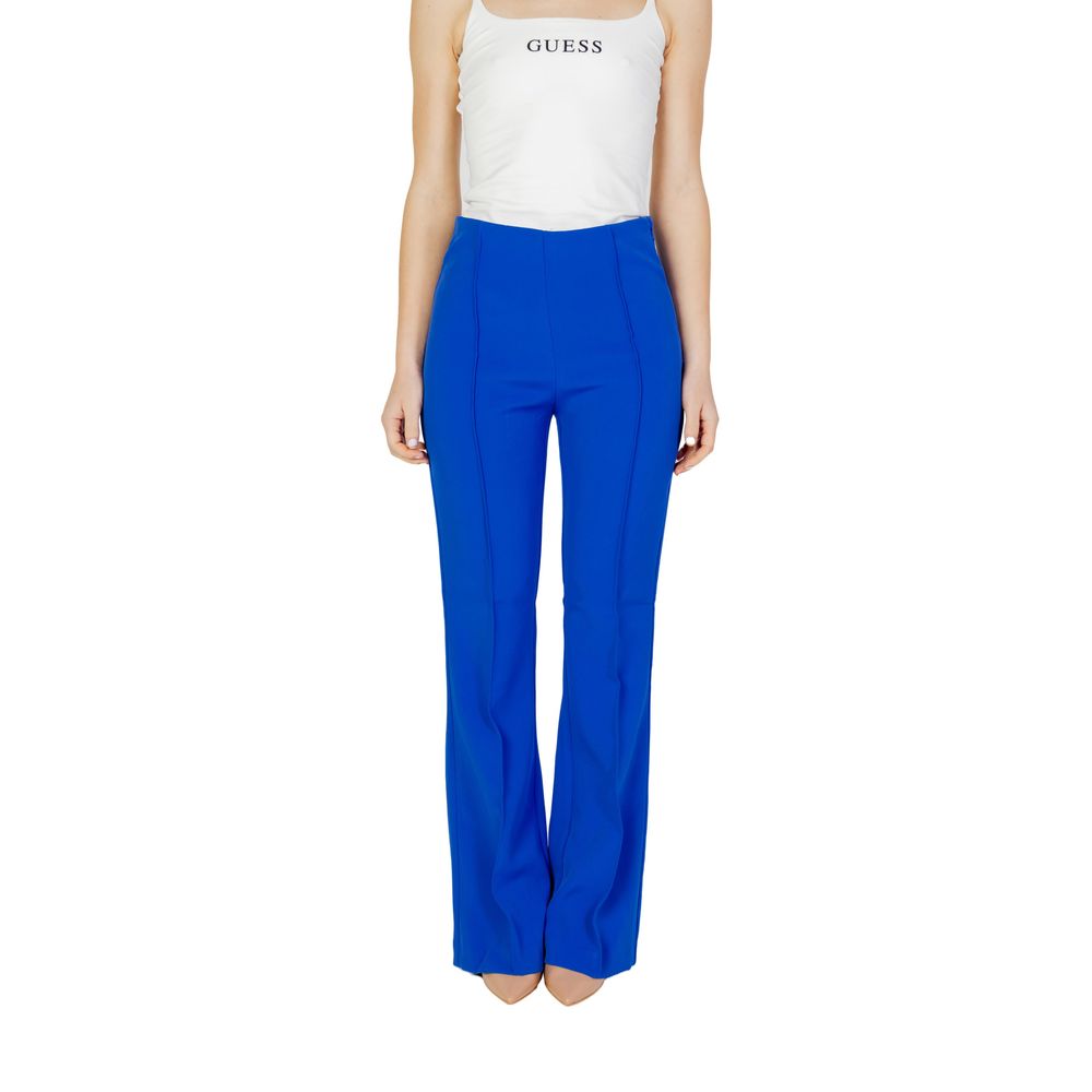 Blue Recycled Polyester Flared Pants - ventzia