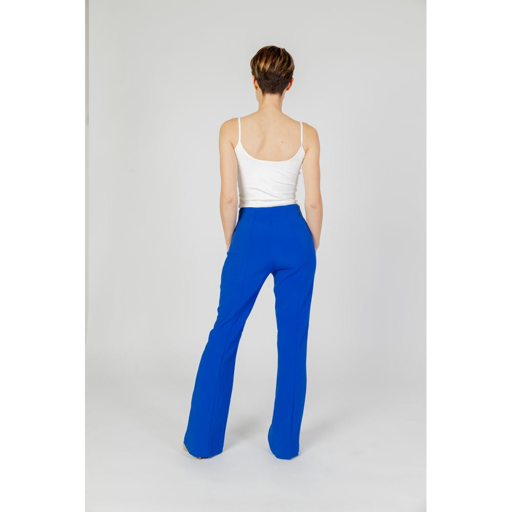 Blue Recycled Polyester Flared Pants - ventzia