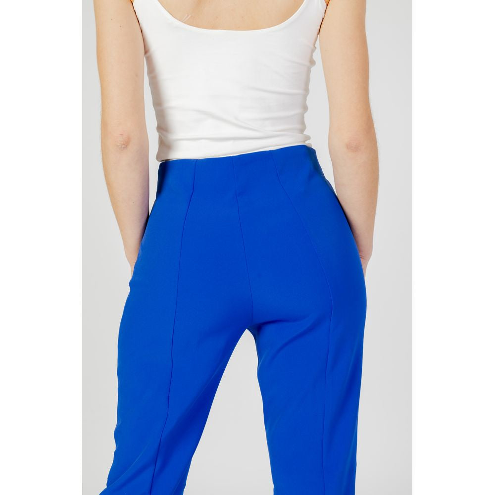 Blue Recycled Polyester Flared Pants - ventzia